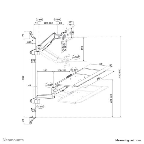 Neomounts WL90-325BL1 uchwyt / stojak do monitorów 81,3 cm (32") Ściana Czarny