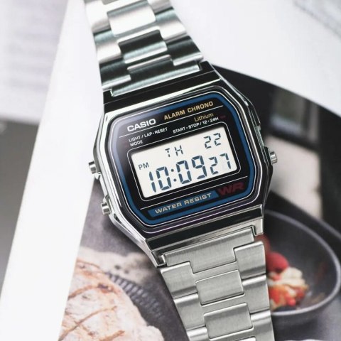 ZEGAREK MĘSKI CASIO A158WA-1A VINTAGE RETRO + BOX