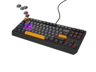 GENESIS Thor 230 TKL klawiatura Gaming USB + RF Wireless + Bluetooth QWERTY Czarny, Szary, Pomarańczowy