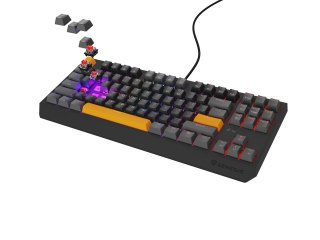 GENESIS Thor 230 TKL klawiatura Gaming USB + RF Wireless + Bluetooth QWERTY Czarny, Szary, Pomarańczowy