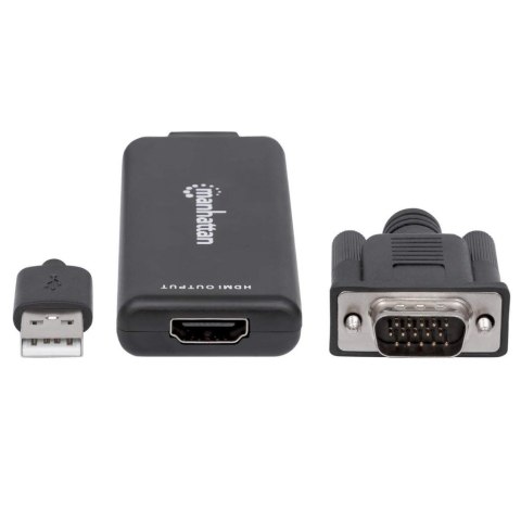 Manhattan 152426 adapter kablowy 1 m USB Type-A + VGA (D-Sub) HDMI Czarny