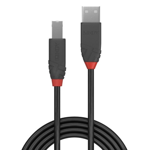 Lindy 36677 kabel USB USB 2.0 10 m USB A USB B Czarny, Szary, Czerwony