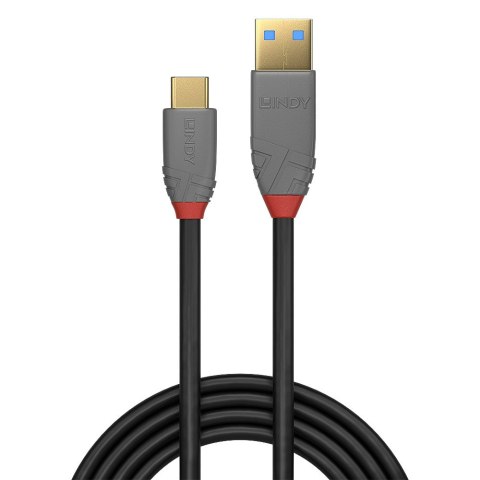 Lindy 36910 kabel USB 0,5 m USB C USB A Czarny, Szary