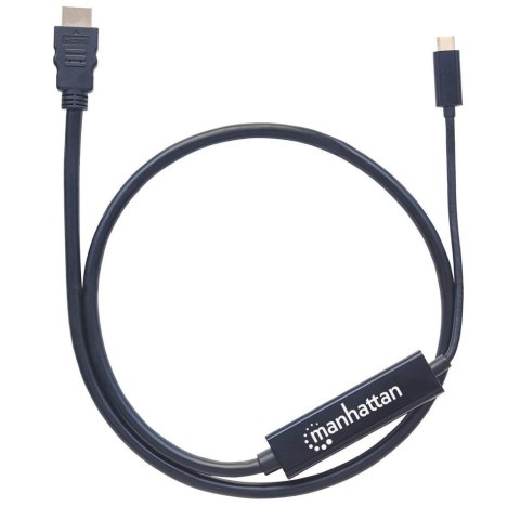 Manhattan 152235 adapter kablowy 1 m USB Type-C HDMI Typu A (Standard) Czarny