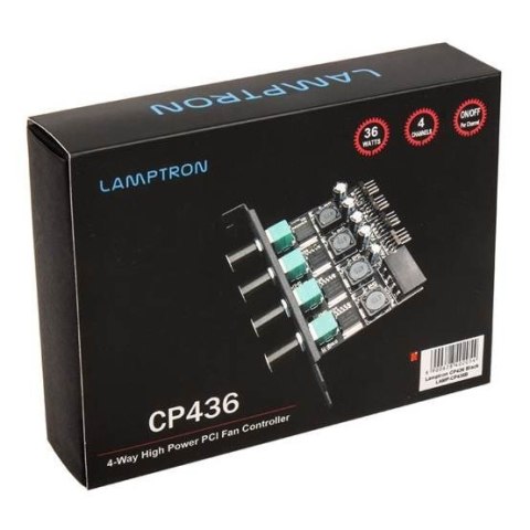 Lamptron CP436 regulator prędkości wentylatora 4 kan. Czarny, Zielony