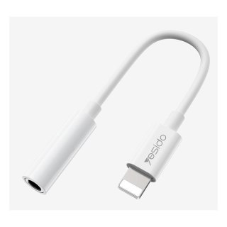 Yesido Kabel Audio YAU31 Lightning-3.5mm Aux Female, 12cm, WHITE / BIAŁY