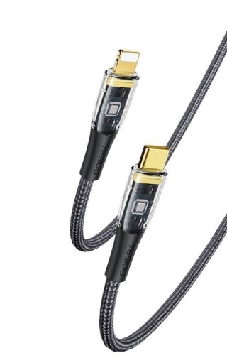 Yesido Kabel CA101 PD 20W Type-C/Lightning 1.2m PVC 3A, BLACK / CZARNY