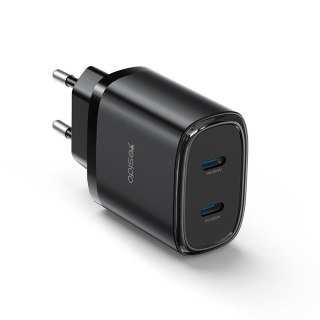 Yesido ładowarka sieciowa YC54 PD 20W QC 2xUSB-C + Kabel 27W Type-C - Lightning 1m, BLACK / CZARNY