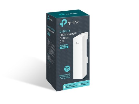 TP-Link 2.4GHz 300Mbps 9dBi Outdoor CPE 300 Mbit/s Biały Obsługa PoE