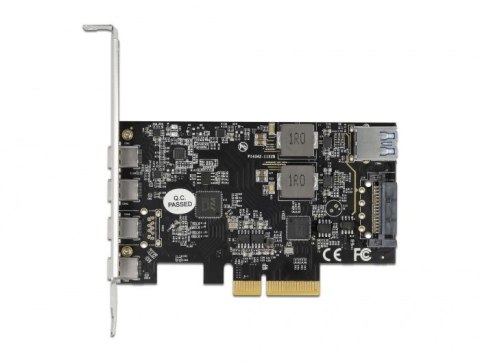 DeLOCK Karta PCI Express x4 do 4 x USB Type-C + 1 x USB Typ-A - SuperSpeed USB 10 Gbps - Konstrukcja niskoprofilowa