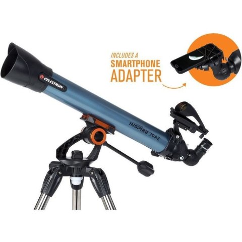 Celestron Inspire 70AZ Luneta 35x Czarny, Niebieski