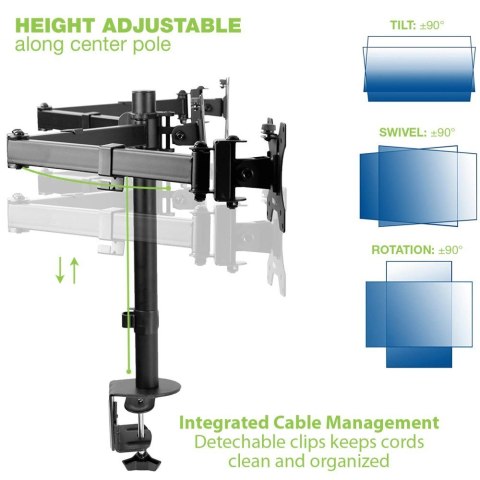 Techly ICA-LCD 482-T uchwyt / stojak do monitorów 61 cm (24") Biurko Czarny