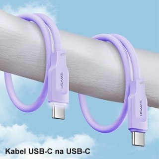 USAMS Kabel USB-C na USB-C 100W 1,2m Port Display Fast Charging Lithe Series czarny/black SJ567USB01(US-SJ567)