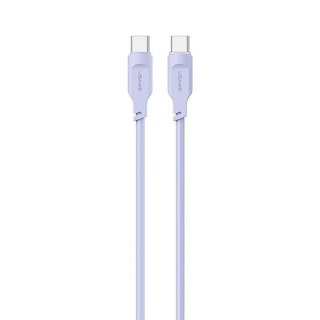 USAMS Kabel USB-C na USB-C 100W 1,2m Port Display Fast Charging Lithe Series purpurowy/purple SJ567USB03 (US-SJ567)