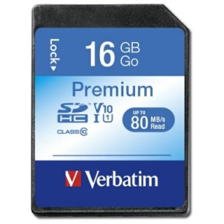 Verbatim Karta Premium U1 SDHC 16GB V10 czarny/black 43962