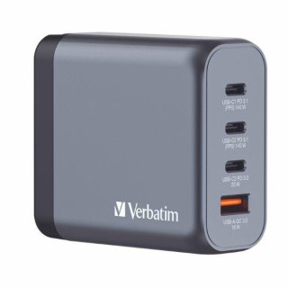 Verbatim Ładowarka sieciowa GaN 140W 3xUSB-C/USB-A + Adapter EU/UK/US GNC-140 32203