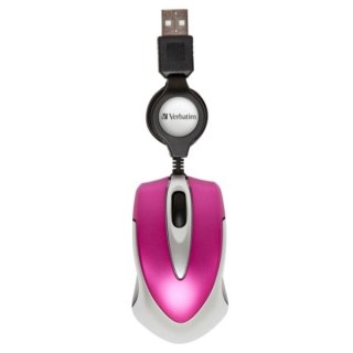 Verbatim Mysz optyczna Go Mini USB-A 1000 dpi różowy/hot pink 49021