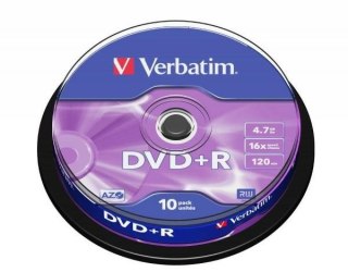 Verbatim Płyta DVD-R 4.7GB 16x AZO srebrny/matt silver 10szt 43498