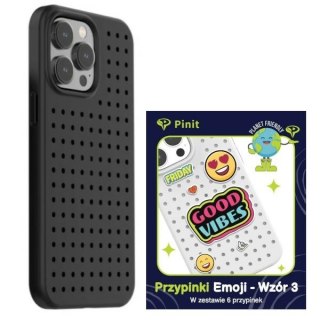 Zestaw Etui Pinit Dynamic + Emoji Pin iPhone 14 Pro 6.1" czarny/black wzór 3