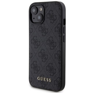 Zestaw Guess GUBPM5P15S4GEMGK iPhone 15 6.1" hardcase + Powerbank 5000mAh MagSafe czarny/black 4G Metal Logo