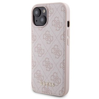 Zestaw Guess GUBPM5P15S4GEMGP iPhone 15 6.1" hardcase + Powerbank 5000mAh MagSafe różowy/pink 4G Metal Logo