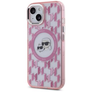 Karl Lagerfeld KLHMP15MHMCKMHP iPhone 15 Plus 6.7" różowy/pink IML Monogram Karl&Choupette Head MagSafe