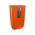 Kosz uliczny miejski pojemnik na śmieci na słupek lub ścianę DIN 50L - pomarańczowy Europlast Austria