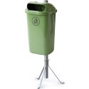 Kosz uliczny miejski pojemnik na śmieci na słupek lub ścianę DIN 50L - zielony Europlast Austria