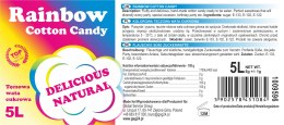 Kolorowa tęczowa wata cukrowa Rainbow Cotton Candy 5L GSG24