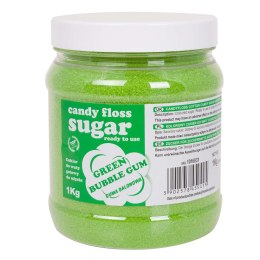 Kolorowy cukier do waty cukrowej zielony o smaku gumy balonowej 1kg GSG24