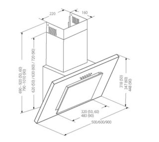 Okap kominowy AKPO WK-4 NERO LINE ECO 60 CZARNY