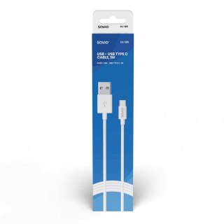 Kabel SAVIO CL-125 (USB typu C - USB 2.0 typu A ; 1m; kolor biały)