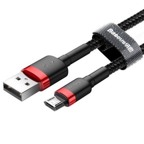 Kabel Baseus cafule CAMKLF-C91 (USB M - Micro USB M; 2m; kolor czarno-czerwony)