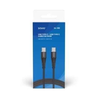 SAVIO KABEL USB TYP C - USB TYP C 5A, 1M CL-159