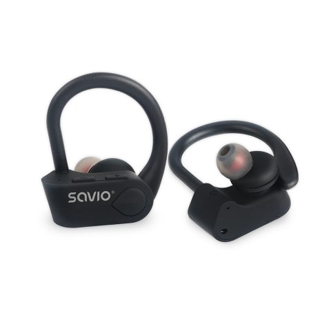 Słuchawki bezprzewodowe SAVIO TWS-03 (bluetooth; bezprzewodowe, Bluetooth; z wbudowanym mikrofonem; kolor czarny