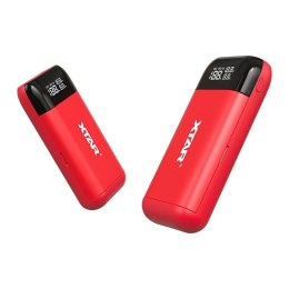 XTAR ŁADOWARKA/POWERBANK DO AKUMULATORÓW CYLINDRYCZNYCH LI-ION 18650/20700/21700 CZERWONY PB2S