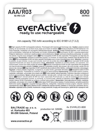 Zestaw akumulatorków everActive EVHRL03-800 (800mAh ; Ni-MH LSD)