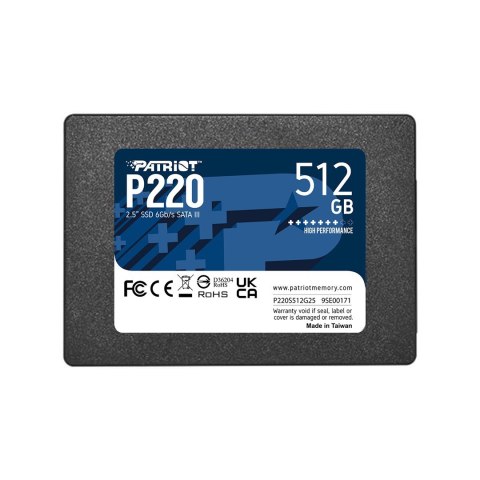 SSD PATRIOT P220 512GB SATA3 2,5"