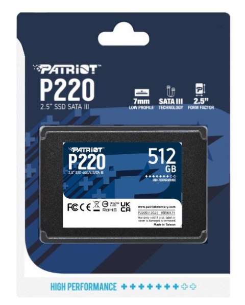 SSD PATRIOT P220 512GB SATA3 2,5"