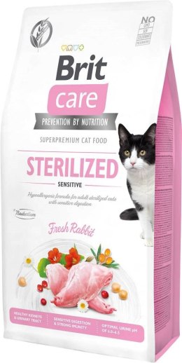 BRIT CARE Cat Grain-Free Sterilised Sensitive - sucha karma z królikiem dla kotów wysterylizowanych - 7 kg