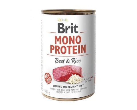 BRIT Mono Protein Beef&Rice - mokra karma z wołowiną i ryżem dla psów dorosłych - 400 g