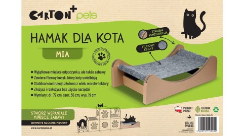 CARTON+ PETS Mia - hamak dla kota - 72x36 cm