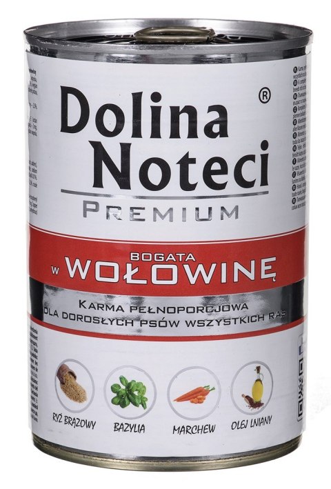 DOLINA NOTECI Premium bogata w wołowinę - mokra karma dla psa - 400 g