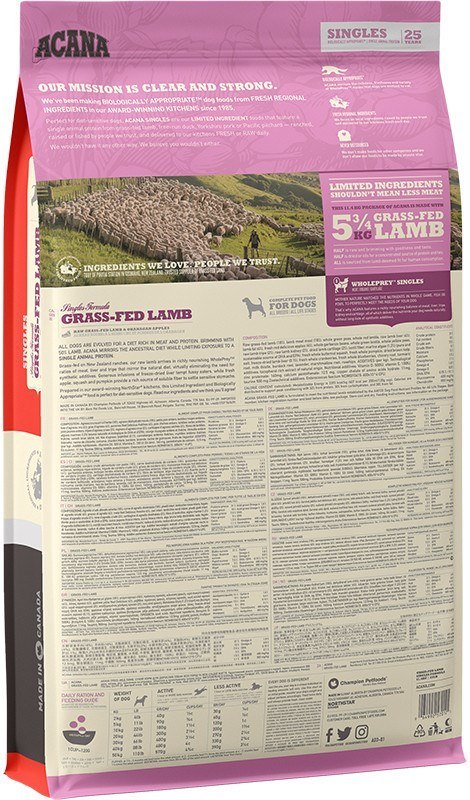 ACANA Singles Grass-fed Lamb - sucha karma dla psa - 11,4 kg