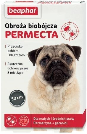 Beaphar obroża biobójcza na pchły i kleszcze mały średni pies dług.50cm