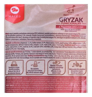 MACED Gryzak funkcjonalny z algami i oregano - gryzak dla psa - 100 g