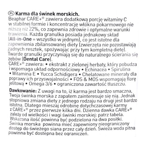 BEAPHAR Care+ - sucha karma dla świnek morskich - 250g