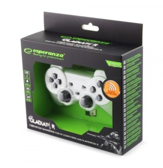 Gamepad bezprzewodowy Esperanza GLADIATOR EGG108W (PC, PS3; kolor biały)