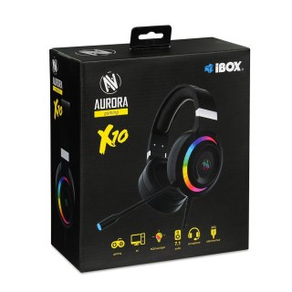 SŁUCHAWKI Z MIKROFONEM I-BOX X10 GAMING, USB 7.1, RGB