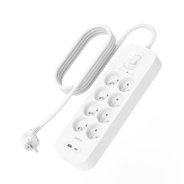 Listwa zasilająca Belkin Power Surge 8-PORTS + 1xUSB-A +1xUSB-C PD, 900J White